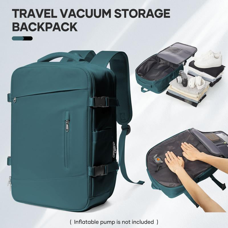 COOWOZ Carry on Vacuum Travel Backpack for Women Men,Large Airport Backpack with Shoe Compartment,Airplane Laptop Backpack