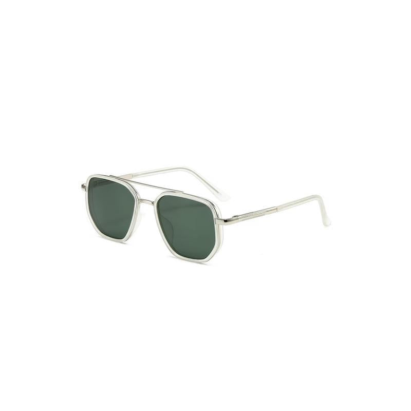 Back to School Sunglasses for Travel Use - Fashion Double Beam Sun Protection Glasses with Geometric Frame, Lightweight TR90 Material, Unisex