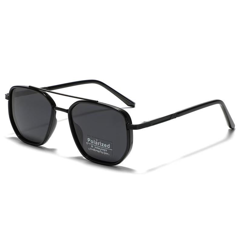 Back to School Sunglasses for Travel Use - Fashion Double Beam Sun Protection Glasses with Geometric Frame, Lightweight TR90 Material, Unisex
