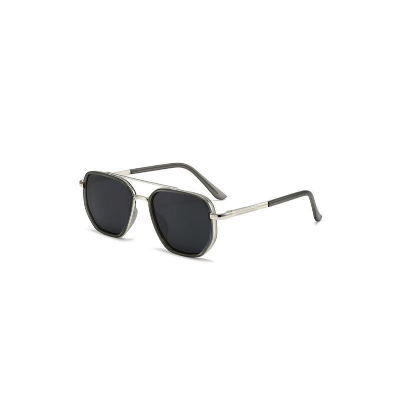 Back to School Sunglasses for Travel Use - Fashion Double Beam Sun Protection Glasses with Geometric Frame, Lightweight TR90 Material, Unisex