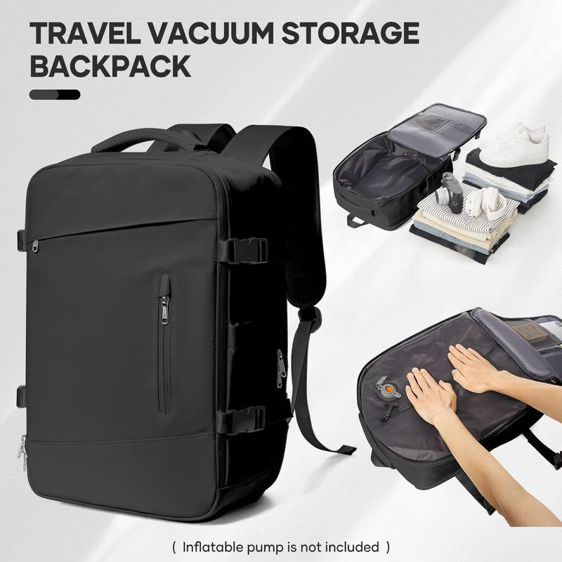 COOWOZ Carry on Vacuum Travel Backpack for Women Men,Large Airport Backpack with Shoe Compartment,Airplane Laptop Backpack