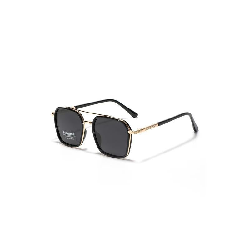 Back to School Sunglasses for Travel Use - Fashion Double Beam Sun Protection Glasses with Geometric Frame, Lightweight TR90 Material, Unisex