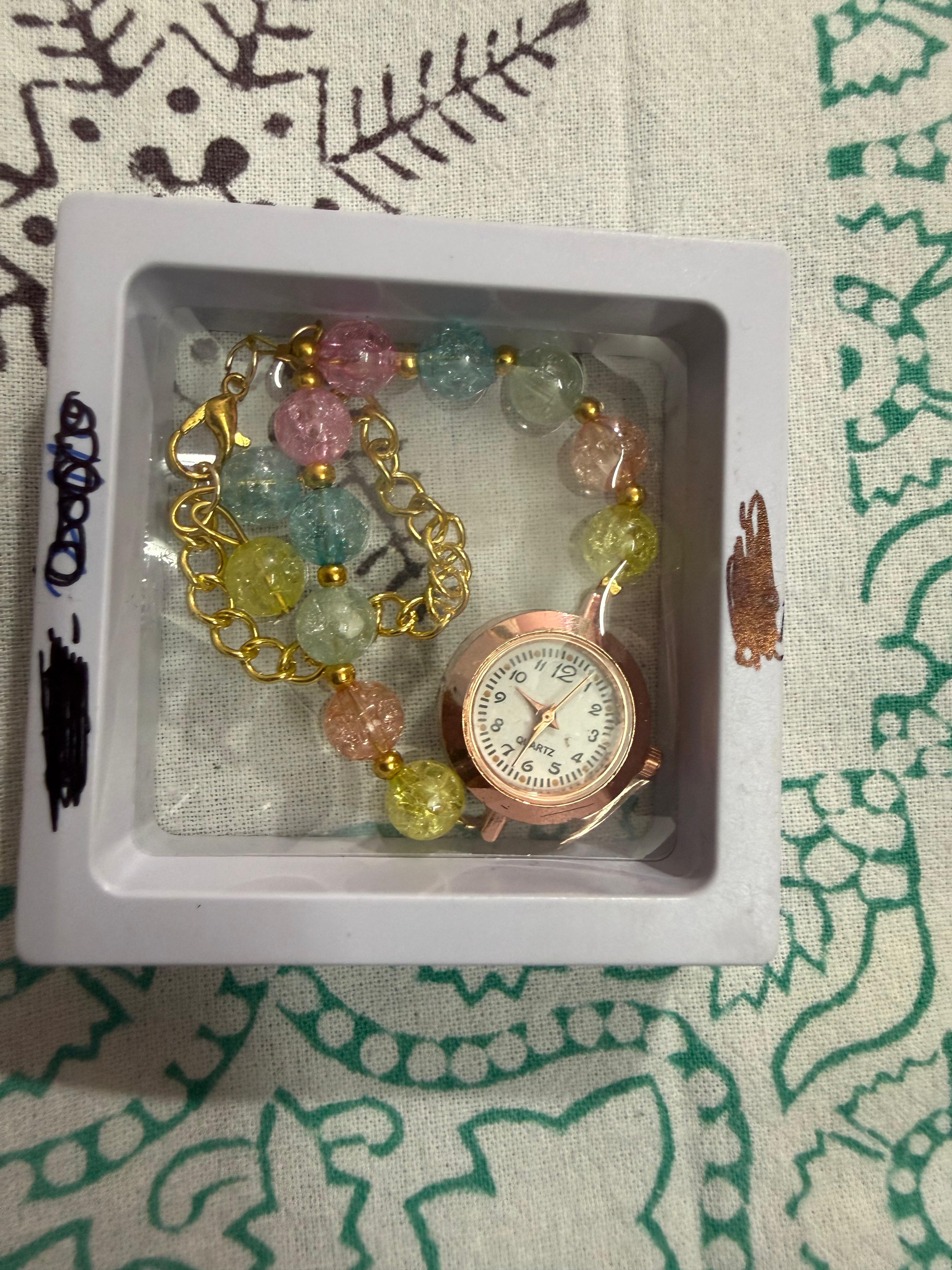 Hand watch bracelet multicolor  for girls