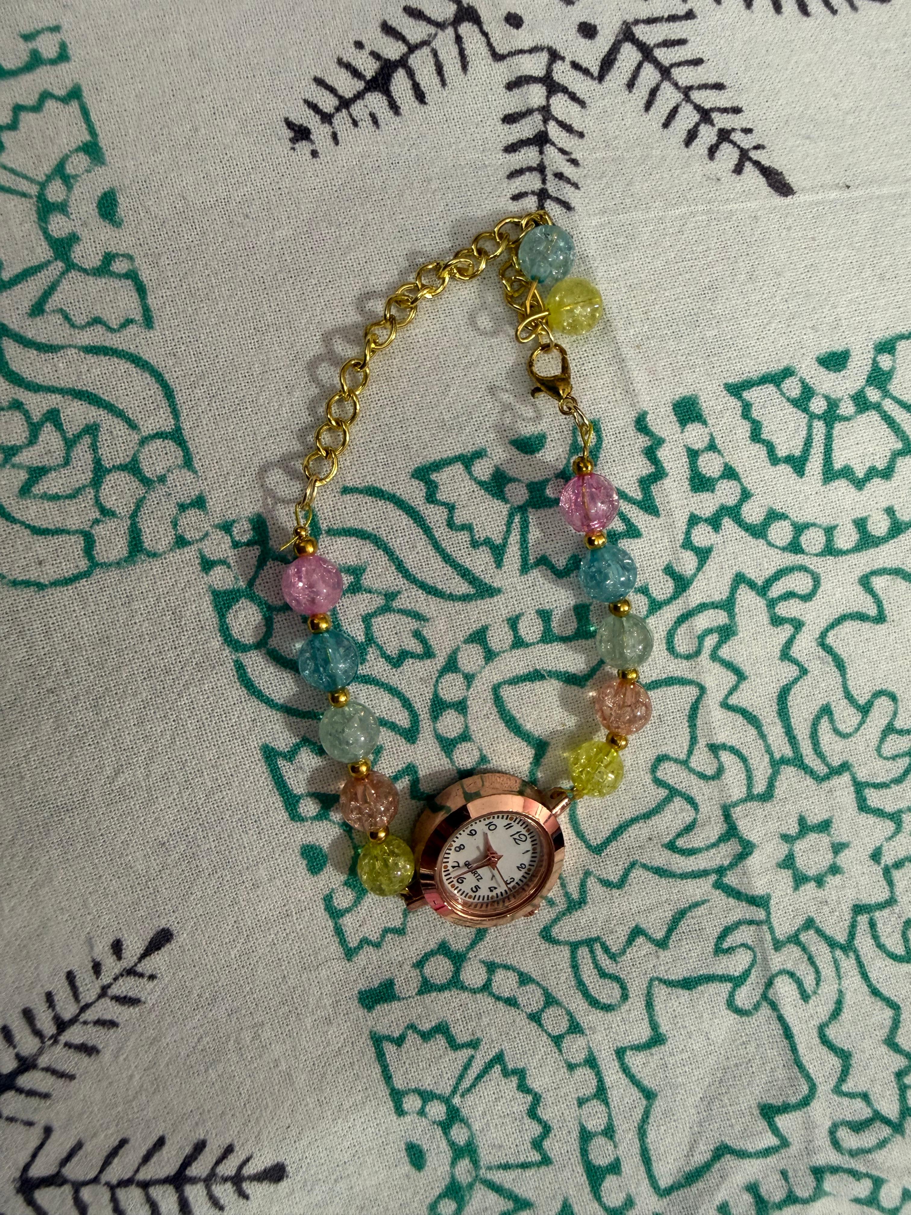 Hand watch bracelet multicolor  for girls