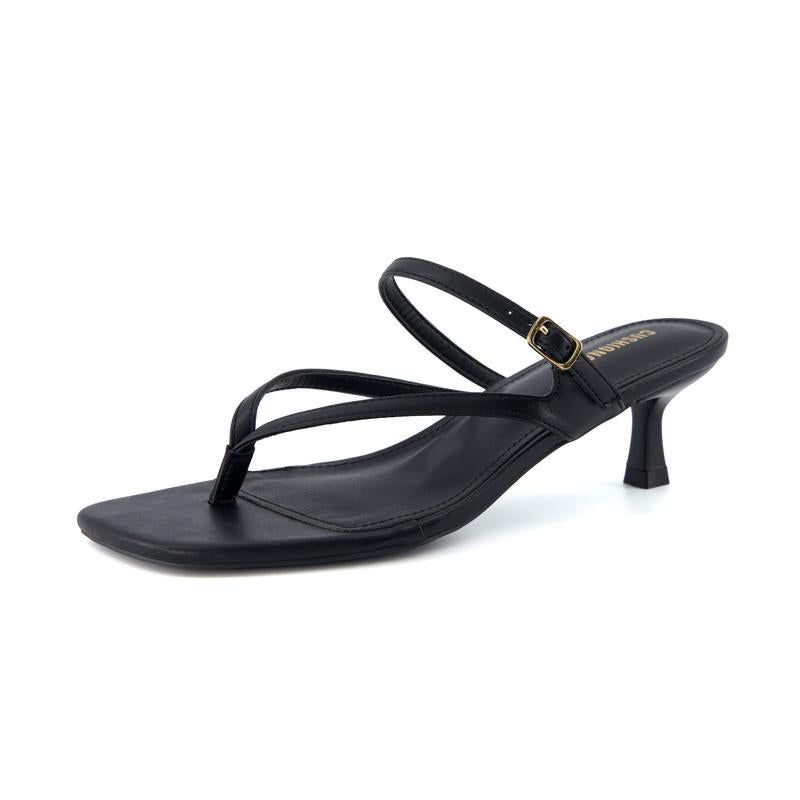 Cushionaire Women'S Madrid Strappy Kitten Heel Sandals